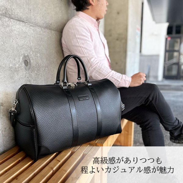 画像3: ボストンバッグ メンズ レディース トラベル 旅行 凹凸加工 レトロ 日本製 ブランド ブレリアス BRELIOUS 10461 ゴルフ 出張 鞄倶楽部 (3)
