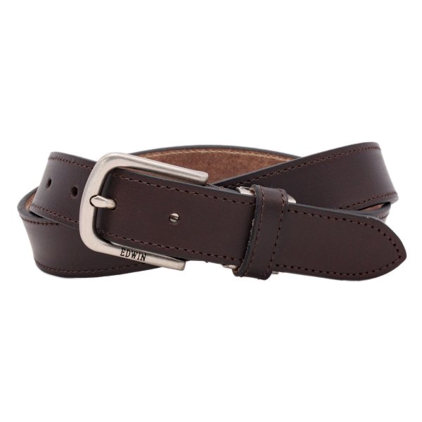 ベルト日本製ブランドEDWINエドウィンカジュアルジーンズウエスタン細目30mmシングルステッチ牛革レザーベルトメンズレディース無地シンプルユニセックスギフトプレゼント