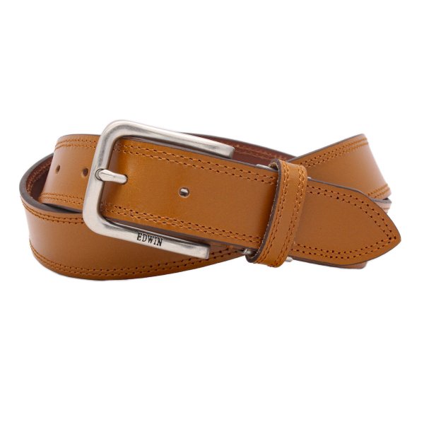 ベルト日本製ブランドEDWINエドウィンカジュアルジーンズウエスタン35mmダブルステッチ牛革レザーベルトメンズレディース無地シンプルユニセックスギフトプレゼント