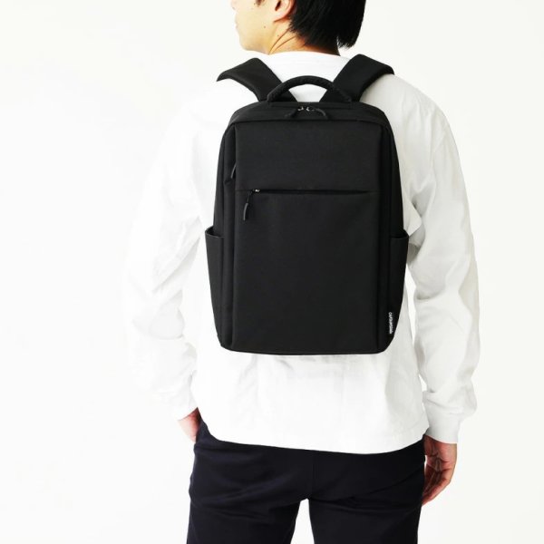 画像2: ビジネスリュック 小さ目 デイバッグ ビジネスバッグ ノートPC対応 A4 大容量 軽量 縦型  CAPTAIN STAG 1339 多機能 Back Pack 通勤 通学 アウトドア アスレチック (2)