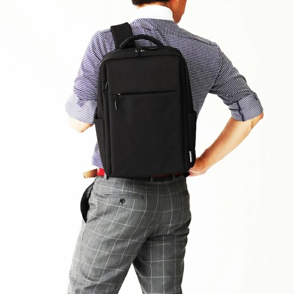画像3: ビジネスリュック 小さ目 デイバッグ ビジネスバッグ ノートPC対応 A4 大容量 軽量 縦型  CAPTAIN STAG 1339 多機能 Back Pack 通勤 通学 アウトドア アスレチック (3)