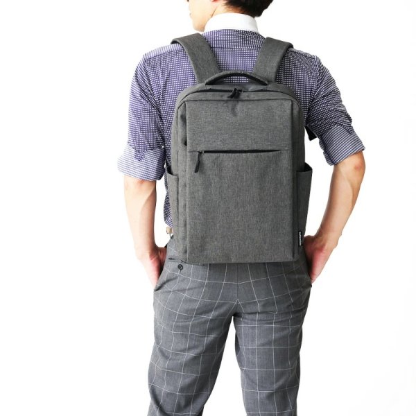 画像2: ビジネスリュック デイバッグ ビジネスバッグ ノートPC対応 B4 大容量 軽量 縦型  CAPTAIN STAG 1340 多機能 Back Pack 通勤 通学 アウトドア スポーツクラブ (2)
