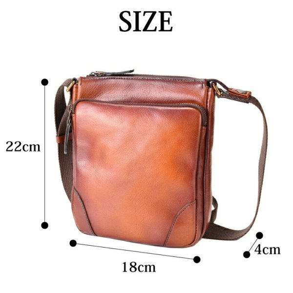 ショルダーバッグ牛革レザー肩掛け国産豊岡製アンティーク調シャドー加工小さめ縦型メンズレディースフォーマルブランドGEMBASIC1504サコッシュ本革ブラウンお出掛け冠婚葬祭旅行外出