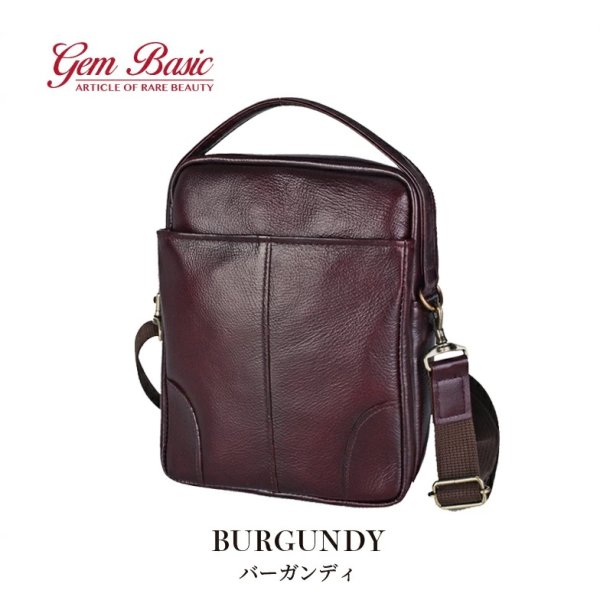 画像8: ショルダーバッグ 牛革 レザー 手付き 肩掛け 国産 豊岡製 メンズ レディース アンティーク調 シャドー加工 小さめ 縦型 フォーマル ブランド GEM BASIC 1505 2Wayショルダー 本革 ブラウン お出掛け 冠婚葬祭 旅行 外出 (8)