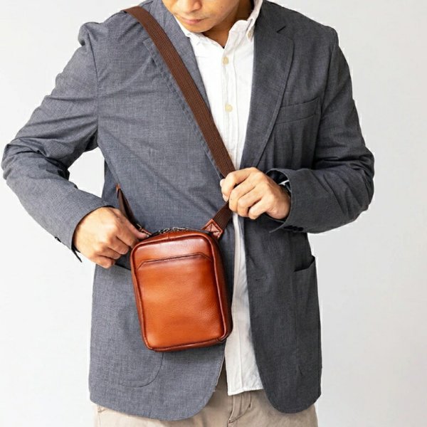 ショルダーバッグミニショルダー牛革レザー肩掛け国産豊岡製アンティーク調シャドー加工小さめ縦型メンズレディースブランドGEMBASIC1513サコッシュ本革ブラウンお出掛け冠婚葬祭旅行外出