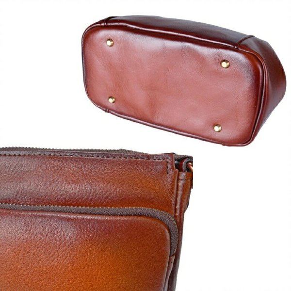 ダレスバッグセカンドポーチショルダーバッグ小さめ牛革レザー手付き肩掛け国産豊岡製メンズレディースアンティーク調シャドー加工ブランドGEMBASIC15222Way本革ブラウンお出掛け冠婚葬祭旅行外出