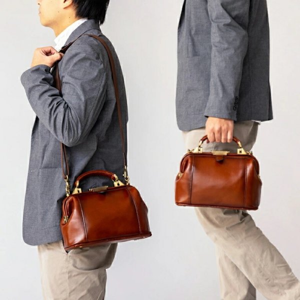 ダレスバッグセカンドポーチショルダーバッグ小さめ牛革レザー手付き肩掛け国産豊岡製メンズレディースアンティーク調シャドー加工ブランドGEMBASIC15222Way本革ブラウンお出掛け冠婚葬祭旅行外出