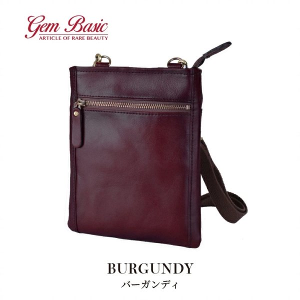 画像9: ショルダーバッグ 牛革 レザー 肩掛け 国産 豊岡製 アンティーク調 シャドー加工 小さめ 縦型 メンズ レディース フォーマル ブランド GEM BASIC 1523 サコッシュ 本革 お出掛け 冠婚葬祭 旅行 外出 (9)