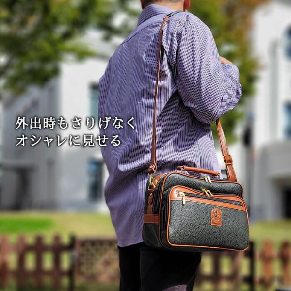 ショルダーバッグ手提げバッグメンズB5ブランドPHILIPELANGLET16454横型日本製国産豊岡製鞄2way雨、汚れにも強いボンディング合成皮革旅行黒カーキフォーマル鞄倶楽部