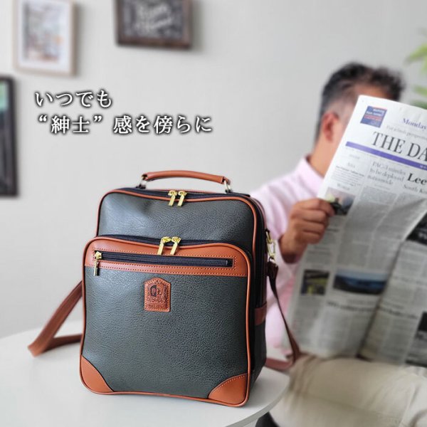 ショルダーバッグ手提げバッグメンズA4ブランドPHILIPELANGLET16455縦型日本製国産豊岡製鞄2way旅行雨、汚れにも強いボンディング合成皮革旅行黒カーキフォーマル鞄倶楽部