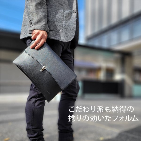 ショルダーバッグサコッシュクラッチメンズレディース斜めがけ大人かっこいい2WAY黒ブランドHAMILTON16458横横型お散歩外出冠婚葬祭鞄倶楽部