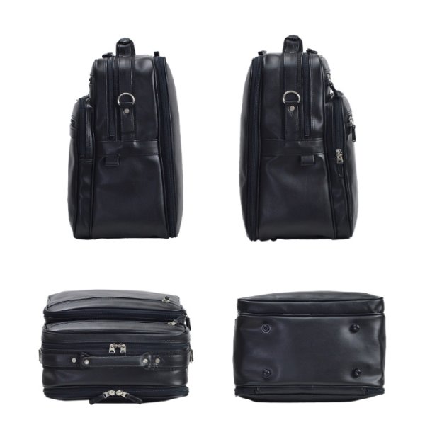 ショルダーバッグ大容量大き目フライトショルダービジネスバッグ日本製豊岡製鞄ブランドBRELIOUS16461A4ファイル対応メンズ縦型黒２層2WAYマチ広軽量通勤