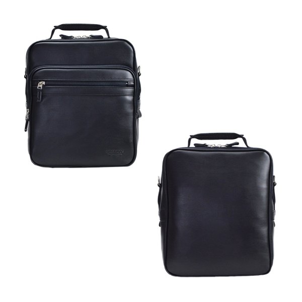 ショルダーバッグフライトショルダー少し大き目ビジネスバッグ日本製豊岡製鞄ブランドBRELIOUS16462A4サイズ対応メンズ縦型黒２層2WAYマチ広軽量通勤