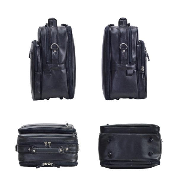 ショルダーバッグフライトショルダー少し大き目ビジネスバッグ日本製豊岡製鞄ブランドBRELIOUS16462A4サイズ対応メンズ縦型黒２層2WAYマチ広軽量通勤