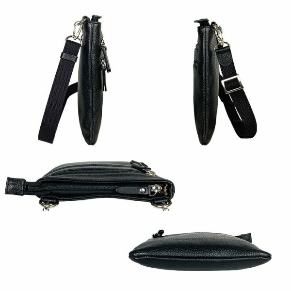 ショルダーバッグサコッシュメンズ軽量薄型小さめブランドSADDLE16478斜め掛け縦型冠婚葬祭お散歩お出掛け通院黒鞄倶楽部