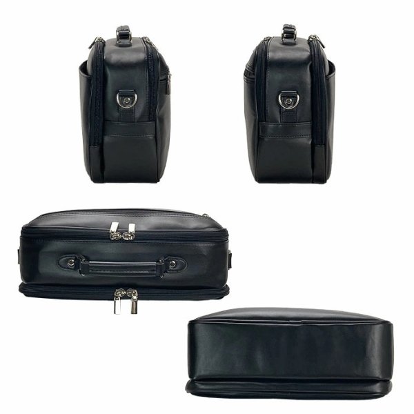 画像14: ショルダーバッグ 大容量 軽量 横型 肩掛け メンズ ブランド ANDY HAWARD 16479 A4用紙収納 手持ちハンドル 黒 2層 2WAY 冠婚葬祭 通勤 外出 鞄倶楽部 (14)