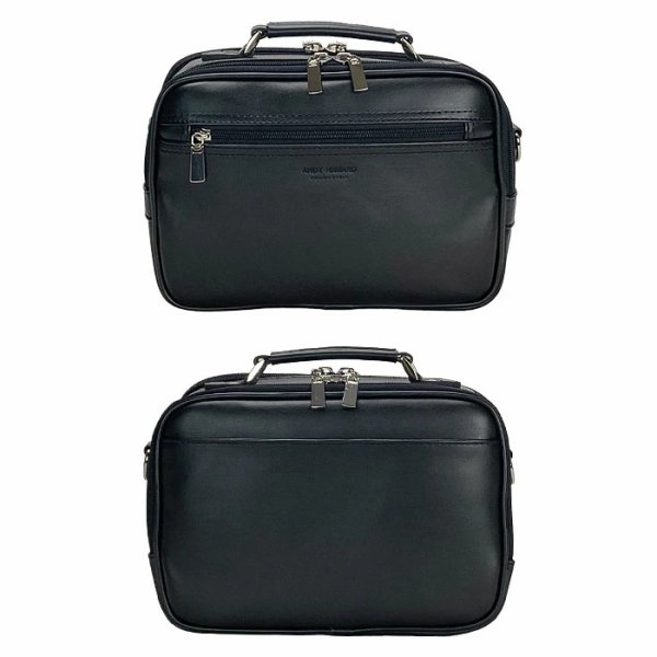 画像13: ショルダーバッグ 軽量 横型 肩掛け メンズ ブランド ANDY HAWARD 16480 A5ファイル収納 手持ちバンドル 黒 2層 2WAY サブバッグ 冠婚葬祭 通勤 外出 鞄倶楽部 (13)
