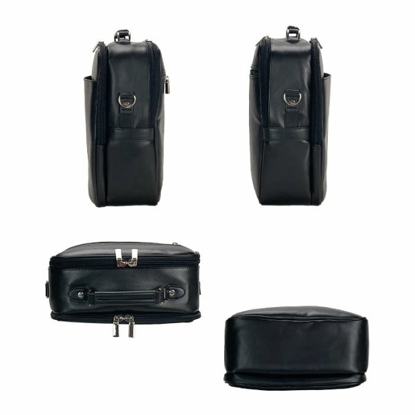 画像14: ショルダーバッグ 大容量 軽量 縦型 肩掛け メンズ ブランド ANDY HAWARD 16481 A4用紙収納 手持ちハンドル 黒 2層 2WAY 冠婚葬祭 通勤 外出 鞄倶楽部 (14)