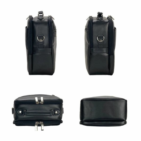 画像14: ショルダーバッグ 軽量 縦型 肩掛け メンズ ブランド ANDY HAWARD 16482 B5用紙サイズ収納 手持ちバンドル 黒 ２層 2WAY 冠婚葬祭 通勤 外出 鞄倶楽部 (14)