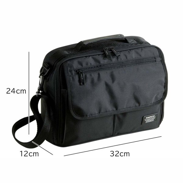 画像8: ショルダーバッグ メンズ ブランド FARVIS RIP ファービス 2-191 撥水加工 軽量 高耐久 カメラバッグ 旅行 お出掛け お散歩 横型 エンドー鞄 (8)