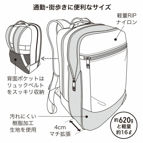 画像11: ビジネスリュック デイバッグ ビジネスバッグ 撥水 軽量 高耐久 メンズ レディース ブランド FARVIS RIP ファービス 2-192 ノートPC モバイル 対応 エクスパンド機能 通勤 通学 就活 エンドー鞄 (11)