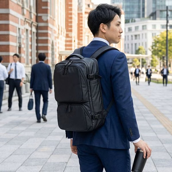 画像2: ビジネスリュック スクエアバックパック ブランド NEOPRO COMMUTE LIGHT 2-355 縦型 2Way 防滴 防汚 タブレット ノートPC 対応 ビジネスバッグ 軽量 通勤 通学 就活 エンドー鞄 (2)
