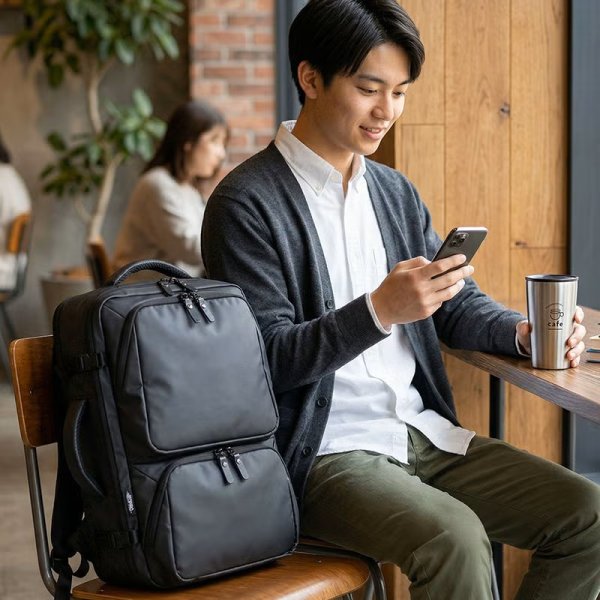 画像3: ビジネスリュック スクエアバックパック ブランド NEOPRO COMMUTE LIGHT 2-355 縦型 2Way 防滴 防汚 タブレット ノートPC 対応 ビジネスバッグ 軽量 通勤 通学 就活 エンドー鞄 (3)