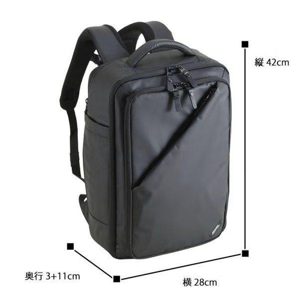 画像17: ビジネスリュック スクエアバックパック ブランド NEOPRO COMMUTE LIGHT 2-356 縦型 2Way 防滴 防汚 タブレット ノートPC 対応 ビジネスバッグ 軽量 通勤 通学 就活 エンドー鞄 (17)