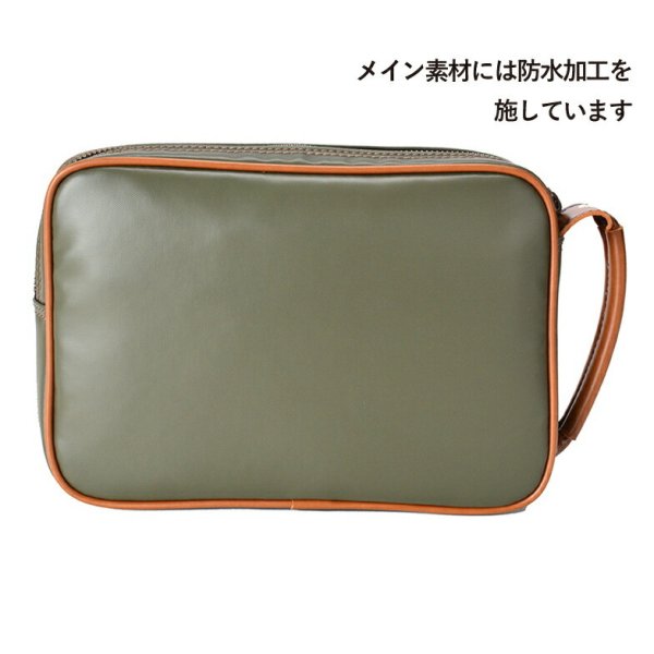 セカンドバッグメンズポーチ軽量防水素材ブランドU.Prenoma20100ユーピーレノマ日本製豊岡鞄横型おしゃれ旅行冠婚葬祭お散歩ハンドバッグサブバッグフェイクレザー合成皮革