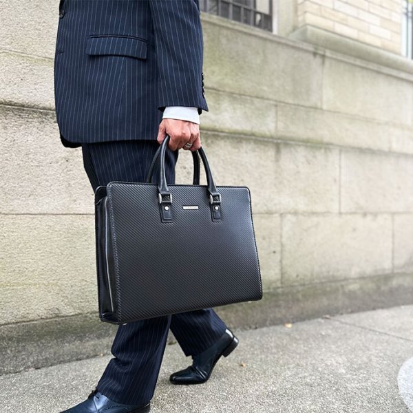 ビジネスバッグブリーフケースA4B4日本製ブランドJ.CHAMILTON22362大開き自立カーボン調雨汚れに強い牛革ハンドル通勤通学就活鞄倶楽部