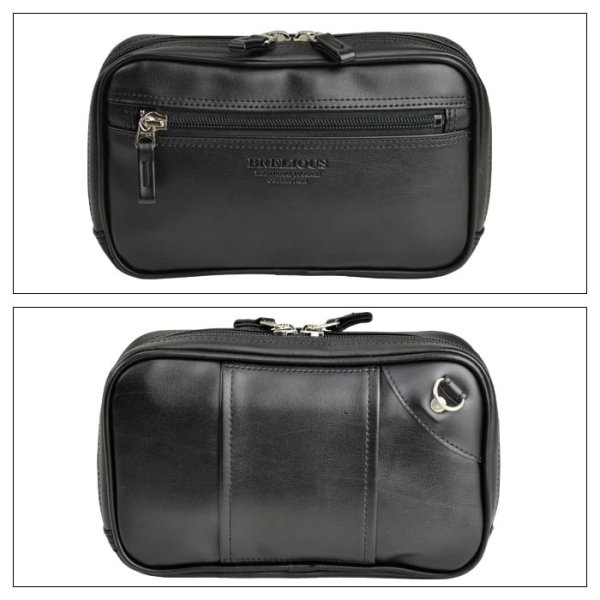 画像13: セカンドバッグ ベルトポーチ 21cm 集金 バッグ 4層仕切 スピードケース BRELIOUS 25899 雨の日も安心の 軽量合成皮革 日本製 豊岡製鞄 小切手 現金 小銭 冠婚葬祭 鞄倶楽部 (13)