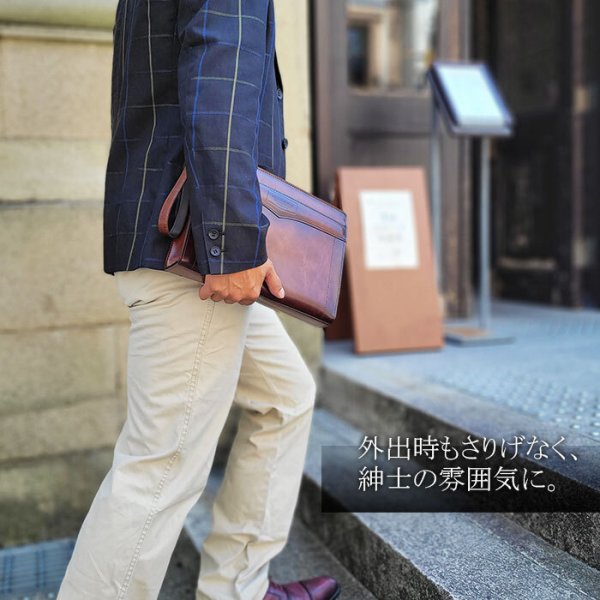 クラッチバッグ日本製レトロセカンドバッグメンズブランドBRELIOUS25923アンティーク調セカンドポーチお散歩お出掛け通勤冠婚葬祭鞄倶楽部