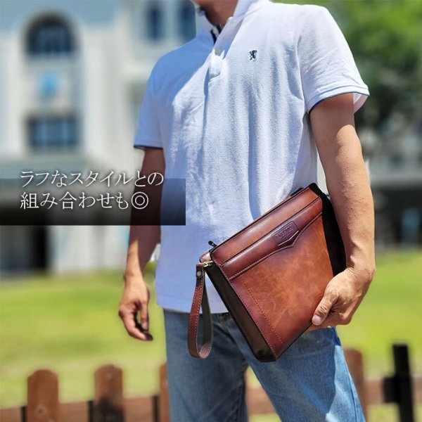 クラッチバッグ日本製レトロセカンドバッグメンズブランドBRELIOUS25923アンティーク調セカンドポーチお散歩お出掛け通勤冠婚葬祭鞄倶楽部