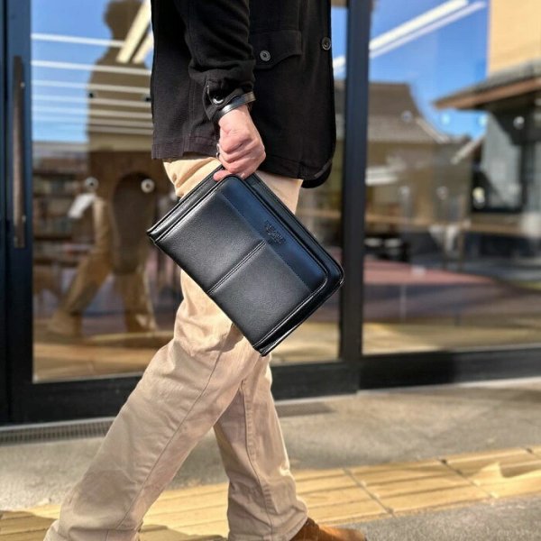 セカンドバッグクラッチバッグポーチ豊岡製日本製27cm持ち手付き軽量A5ファイル対応ブランドBRELIOUS25948身の回り品収納冠婚葬祭お出かけお散歩鞄倶楽部