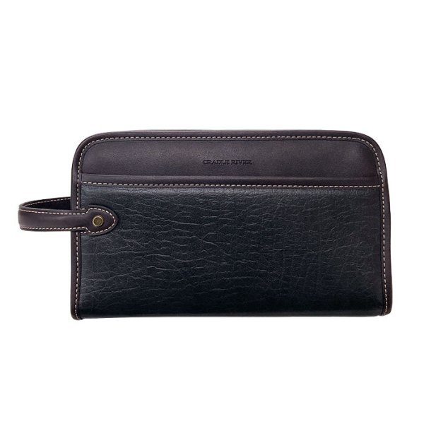 セカンドバッグメンズポーチクラッチバッグダブルファスナー二層ブランドCRADLERIVER25950縦持ち黒手提げハンドル付き冠婚葬祭鞄倶楽部