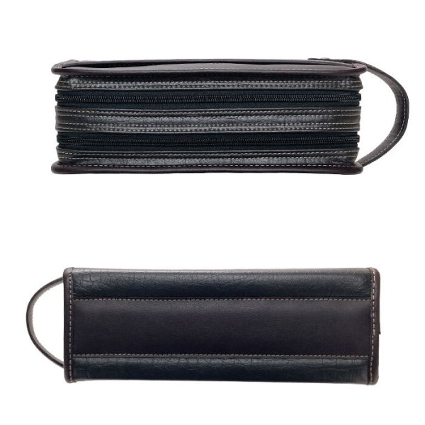 セカンドバッグメンズポーチクラッチバッグダブルファスナー二層ブランドCRADLERIVER25950縦持ち黒手提げハンドル付き冠婚葬祭鞄倶楽部