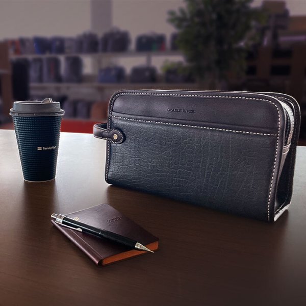 セカンドバッグメンズポーチクラッチバッグダブルファスナー二層ブランドCRADLERIVER25950縦持ち黒手提げハンドル付き冠婚葬祭鞄倶楽部