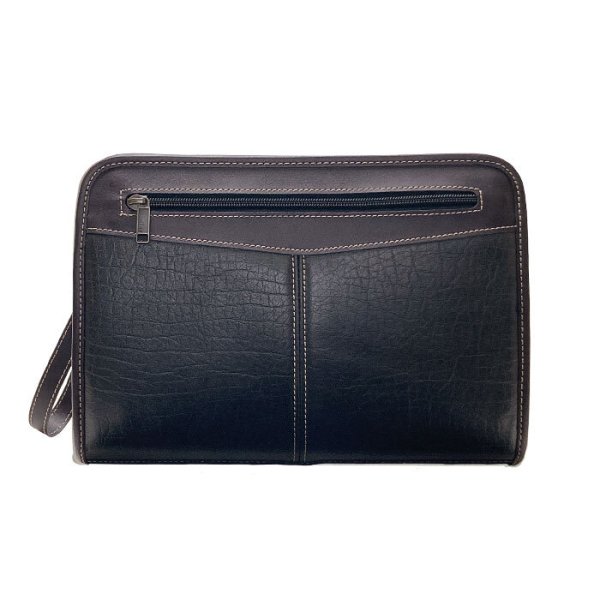 セカンドバッグメンズポーチクラッチバッグB5大き目ブランドCRADLERIVER25951大開き黒3方チャックストラップ付冠婚葬祭鞄倶楽部