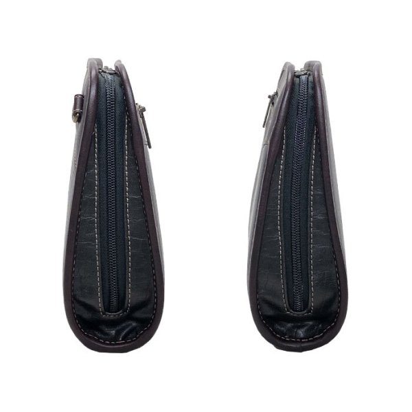 画像14: セカンドバッグ メンズ ポーチ クラッチバッグ 小さめ ブランド CRADLE RIVER 25952 大開き 黒 3方チャック ストラップ付 冠婚葬祭 鞄倶楽部 (14)