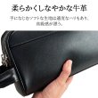 画像6: セカンドバッグ ポーチ クラッチバッグ メンズ 2層式 本牛革 ソフトレザー ブランド HAMILTON 25967 YKKファスナー 外出 Wファスナー お散歩 冠婚葬祭 黒 持ち手 鞄倶楽部 (6)
