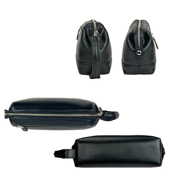 画像15: セカンドバッグ ポーチ クラッチバッグ メンズ 本牛革 ソフトレザー ブランド HAMILTON 25968 YKKファスナー 外出 お散歩 冠婚葬祭 黒 持ち手 人気 鞄倶楽部 (15)