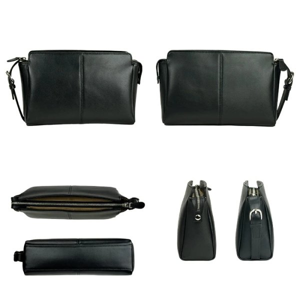 画像15: セカンドバッグ ポーチ クラッチバッグ メンズ 本牛革 ソフトレザー ブランド HAMILTON 25969 YKKファスナー 外出 お散歩 冠婚葬祭 黒 持ち手 人気 鞄倶楽部 (15)