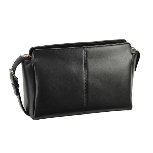 画像2: セカンドバッグ ポーチ クラッチバッグ メンズ 本牛革 ソフトレザー ブランド HAMILTON 25969 YKKファスナー 外出 お散歩 冠婚葬祭 黒 持ち手 人気 鞄倶楽部 (2)