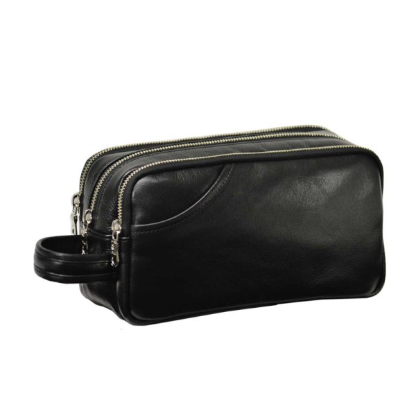 画像2: セカンドバッグ ポーチ 大容量 メンズ 3層式 本牛革 日本 豊岡製 ブランド SADDLE 25970 YKKファスナー 外出 3ファスナー お散歩 冠婚葬祭 黒 持ち手 鞄倶楽部 (2)