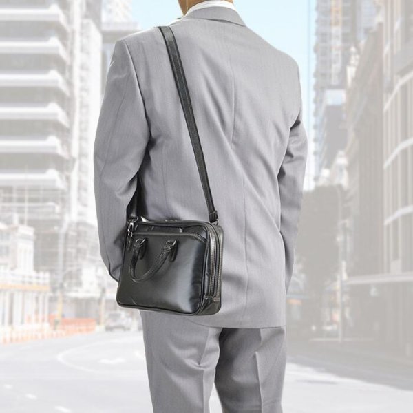 ビジネスバッグミニブリーフケースメンズ小さめセカンドポーチブランドBRELIOUSブレリアス#26690B5ファイル日本製豊岡ショルダーベルト使い易い大開き通勤通学お出掛け鞄倶楽部平野(株)