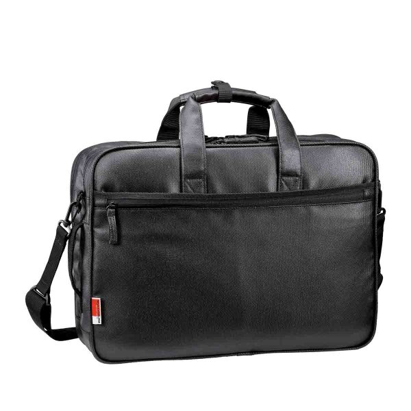 画像2: ビジネスバッグ メンズ レディース 軽量 A3用紙対応 2層式 ブランド MAGNUM マグナム 26709 ノートPC対応 ショルダーベルト 3Way 黒 横型 通勤 通学 出張 鞄倶楽部 (2)