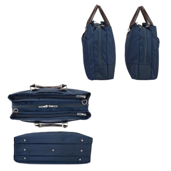 画像15: ビジネスバッグ メンズ レディース 軽量 自立ブリーフケース 3層 ブランド GRAFIT 26714 大容量 ショルダー B4用紙サイズ対応 キャリーオン タブレット対応 横型 大開 通勤 通学 鞄倶楽部 (15)