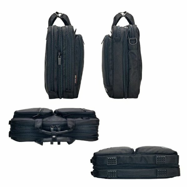 ビジネスバッグメンズレディース大容量A3用紙対応2層式ブランドGERMANEGEAR26722ノートＰＣ対応マチ拡張エクスパンド機能3Way黒横型通勤通学出張鞄倶楽部