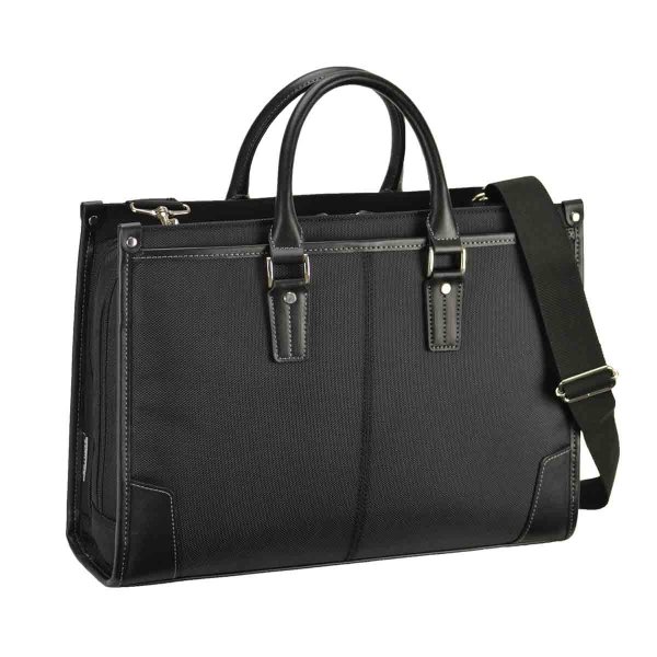 画像2: ビジネスバッグ a4 自立 軽量 大容量 ブリーフケース メンズ レディース 2way ブランド HAMILTON 26723 ショルダー 2層式 大開き 通勤 通学 就活 鞄倶楽部 (2)