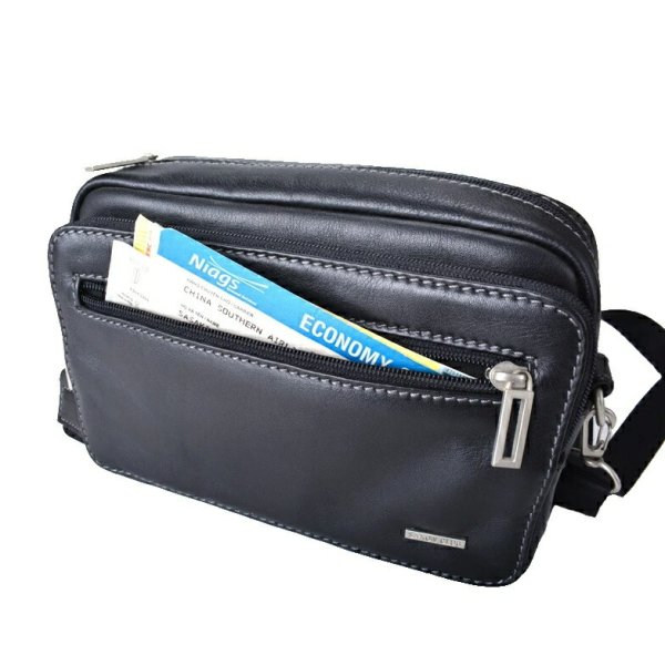 ショルダーバッグ牛革リアルレザー肩掛け斜め掛け小さめ横型鞄メンズブランドSAXONサクソン5043サコッシュ本革クロお散歩冠婚葬祭旅行外出